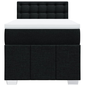 Κρεβάτι Boxspring με Στρώμα Μαύρο 90x190 εκ.Υφασμάτινο