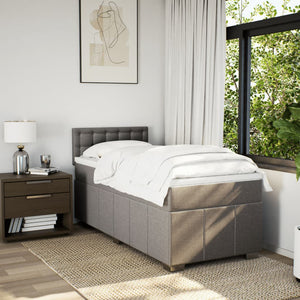 Κρεβάτι Boxspring με Στρώμα Taupe 90x190 εκ.Υφασμάτινο - Pakobazaar