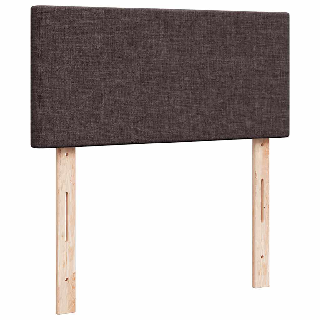 Κρεβάτι Boxspring με Στρώμα Σκούρο Καφέ 90x200 εκ. Υφασμάτινο - Pakobazaar