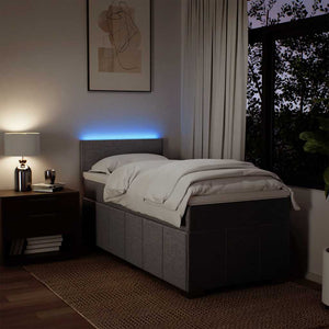 Κρεβάτι Boxspring με Στρώμα Σκούρο Καφέ 90x200 εκ. Υφασμάτινο - Pakobazaar