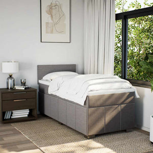 Κρεβάτι Boxspring με Στρώμα Σκούρο Καφέ 90x200 εκ. Υφασμάτινο - Pakobazaar