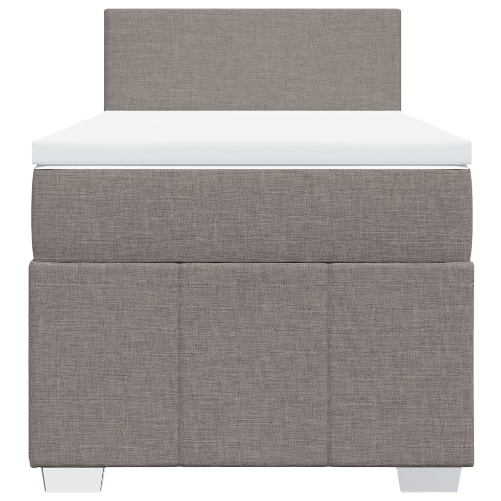 Κρεβάτι Boxspring με Στρώμα Taupe 90x200 εκ. Υφασμάτινο - Pakobazaar