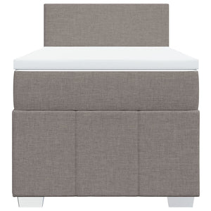 Κρεβάτι Boxspring με Στρώμα Taupe 90x200 εκ. Υφασμάτινο - Pakobazaar