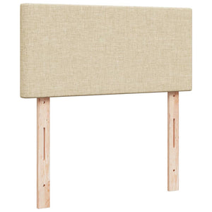 Κρεβάτι Boxspring με Στρώμα Κρεμ 90x200 εκ.Υφασμάτινο - Pakobazaar