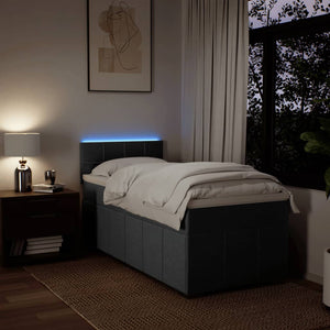 Κρεβάτι Boxspring με Στρώμα Σκούρο Γκρι 90x200 εκ. Υφασμάτινο - Pakobazaar