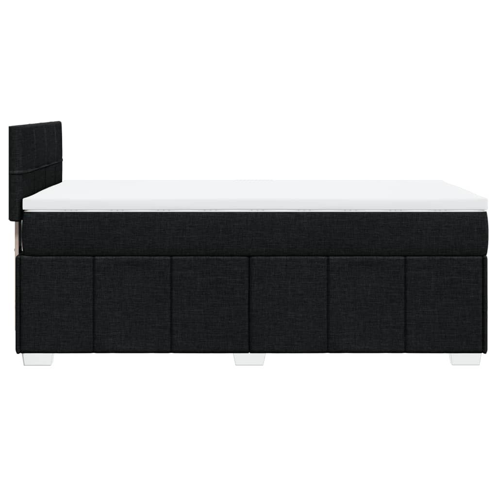Κρεβάτι Boxspring με Στρώμα Μαύρο 90x200 εκ. Υφασμάτινο
