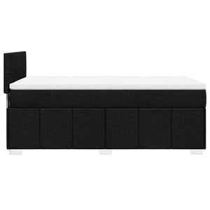 Κρεβάτι Boxspring με Στρώμα Μαύρο 90x200 εκ. Υφασμάτινο - Pakobazaar