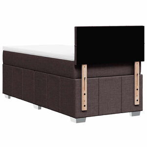Κρεβάτι Boxspring με Στρώμα Σκούρο Καφέ 90x200 εκ. Υφασμάτινο - Pakobazaar