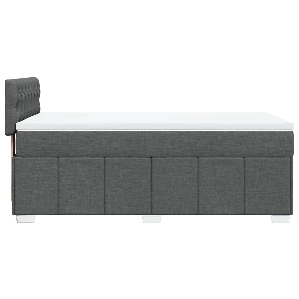 Κρεβάτι Boxspring με Στρώμα Σκούρο Γκρι 90x200 εκ. Υφασμάτινο - Pakobazaar