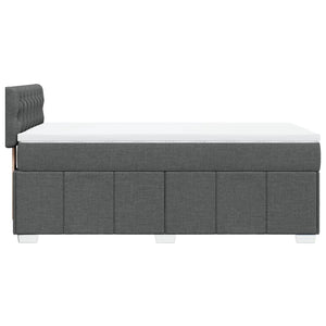 Κρεβάτι Boxspring με Στρώμα Σκούρο Γκρι 90x200 εκ. Υφασμάτινο - Pakobazaar