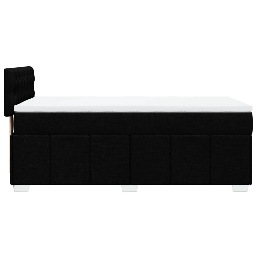 Κρεβάτι Boxspring με Στρώμα Μαύρο 90x200 εκ. Υφασμάτινο