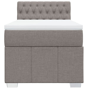 Κρεβάτι Boxspring με Στρώμα Taupe 90x200 εκ. Υφασμάτινο - Pakobazaar