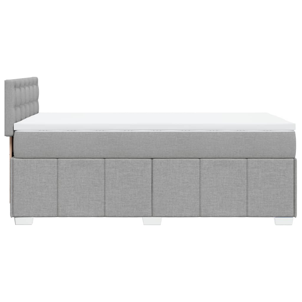 Κρεβάτι Boxspring με Στρώμα Ανοιχτό Γκρι 90x200 εκ. Υφασμάτινο - Pakobazaar