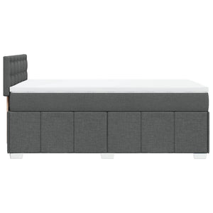 Κρεβάτι Boxspring με Στρώμα Σκούρο Γκρι 90x200 εκ. Υφασμάτινο - Pakobazaar