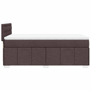 Κρεβάτι Boxspring με Στρώμα Σκούρο Καφέ 90x200 εκ. Υφασμάτινο - Pakobazaar