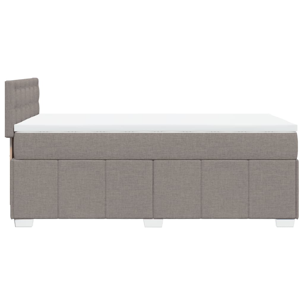 Κρεβάτι Boxspring με Στρώμα Taupe 90x200 εκ. Υφασμάτινο - Pakobazaar