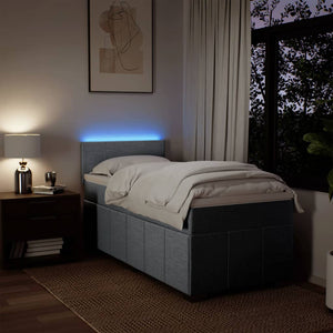 Κρεβάτι Boxspring με Στρώμα Ανοιχτό Γκρι 100x200 εκ. Υφασμάτινο - Pakobazaar