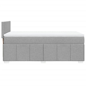 Κρεβάτι Boxspring με Στρώμα Ανοιχτό Γκρι 100x200 εκ. Υφασμάτινο - Pakobazaar