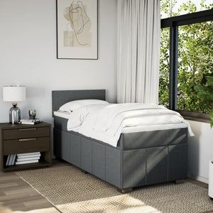 Κρεβάτι Boxspring με Στρώμα Σκούρο Γκρι 100x200 εκ. Υφασμάτινο - Pakobazaar