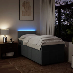 Κρεβάτι Boxspring με Στρώμα Σκούρο Γκρι 100x200 εκ. Υφασμάτινο - Pakobazaar