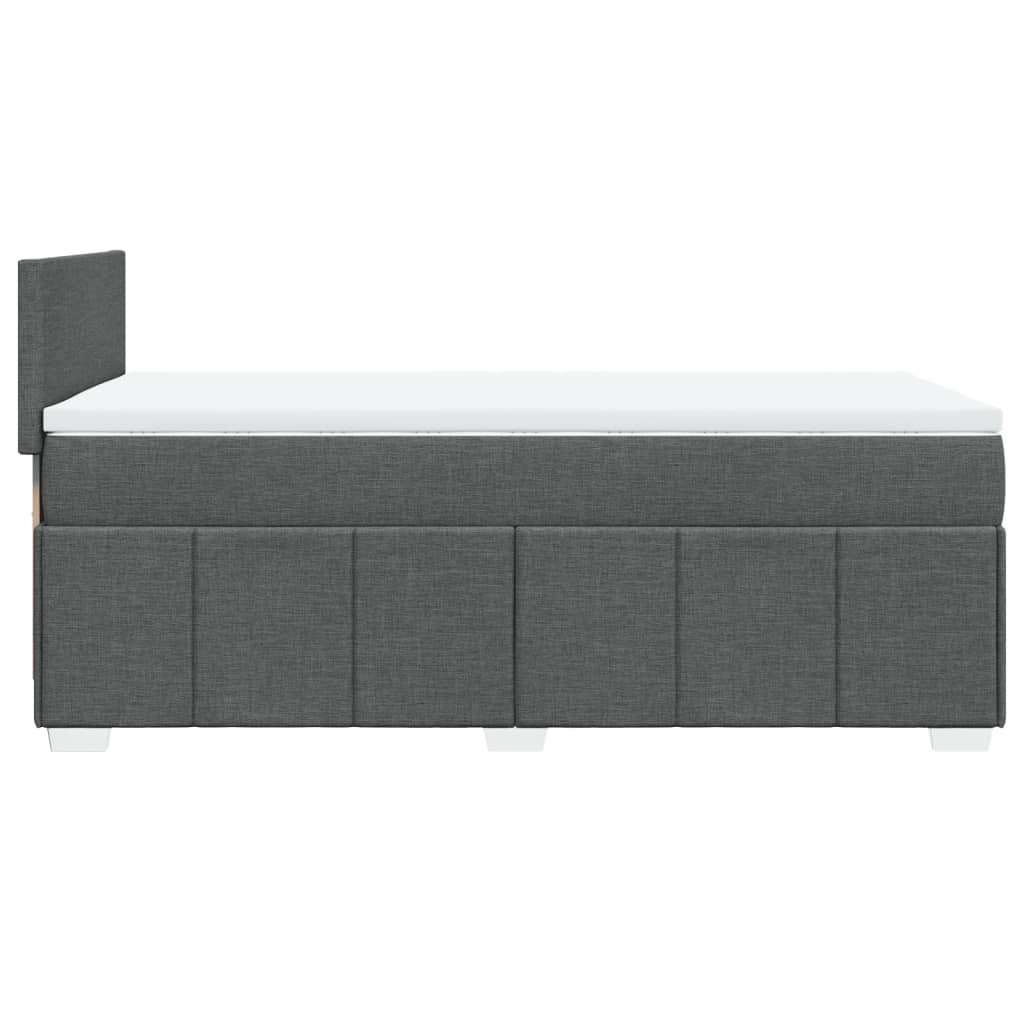 Κρεβάτι Boxspring με Στρώμα Σκούρο Γκρι 100x200 εκ. Υφασμάτινο - Pakobazaar
