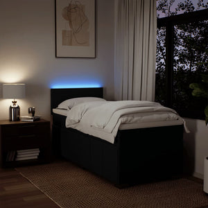 Κρεβάτι Boxspring με Στρώμα Μαύρο 100 x 200 εκ. Υφασμάτινο - Pakobazaar