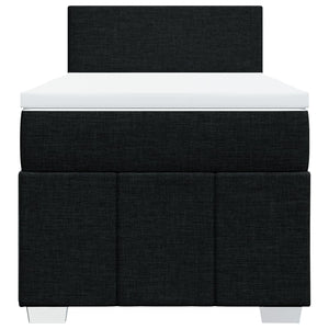 Κρεβάτι Boxspring με Στρώμα Μαύρο 100 x 200 εκ. Υφασμάτινο - Pakobazaar