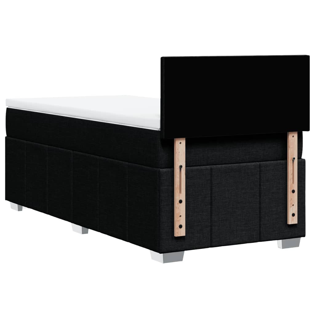 Κρεβάτι Boxspring με Στρώμα Μαύρο 100 x 200 εκ. Υφασμάτινο - Pakobazaar