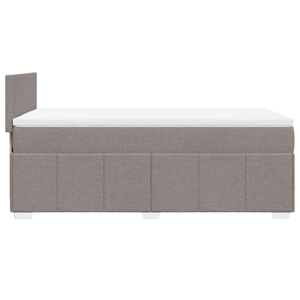 Κρεβάτι Boxspring με Στρώμα Taupe 100 x 200 εκ. Υφασμάτινο - Pakobazaar