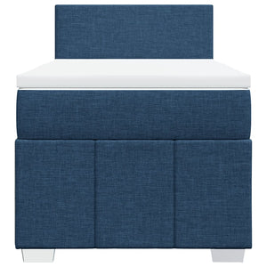 Κρεβάτι Boxspring με Στρώμα Μπλε 100 x 200 εκ. Υφασμάτινο