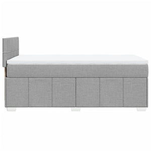 Κρεβάτι Boxspring με Στρώμα Ανοιχτό Γκρι 100x200 εκ. Υφασμάτινο - Pakobazaar