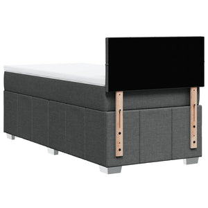 Κρεβάτι Boxspring με Στρώμα Σκούρο Γκρι 100x200 εκ. Υφασμάτινο - Pakobazaar