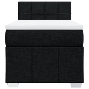 Κρεβάτι Boxspring με Στρώμα Μαύρο 100 x 200 εκ. Υφασμάτινο - Pakobazaar