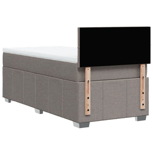Κρεβάτι Boxspring με Στρώμα Taupe 100 x 200 εκ. Υφασμάτινο - Pakobazaar