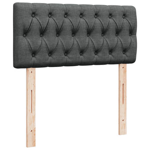 Κρεβάτι Boxspring με Στρώμα Σκούρο Γκρι 100x200 εκ. Υφασμάτινο - Pakobazaar