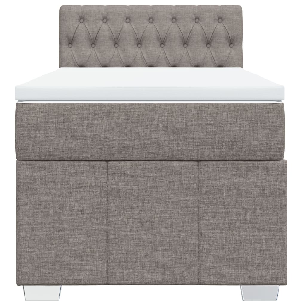 Κρεβάτι Boxspring με Στρώμα Taupe 100 x 200 εκ. Υφασμάτινο - Pakobazaar