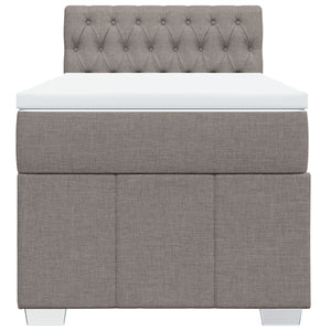 Κρεβάτι Boxspring με Στρώμα Taupe 100 x 200 εκ. Υφασμάτινο - Pakobazaar