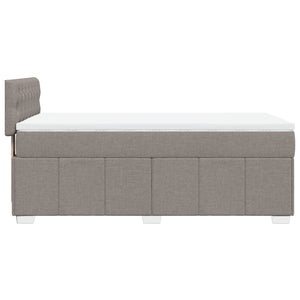 Κρεβάτι Boxspring με Στρώμα Taupe 100 x 200 εκ. Υφασμάτινο - Pakobazaar