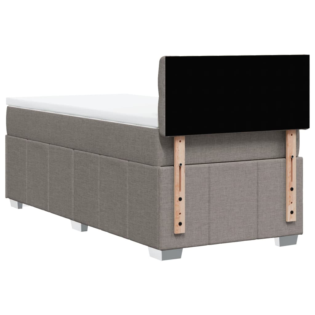 Κρεβάτι Boxspring με Στρώμα Taupe 100 x 200 εκ. Υφασμάτινο - Pakobazaar