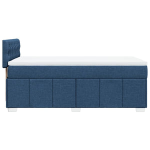 Κρεβάτι Boxspring με Στρώμα Μπλε 100 x 200 εκ. Υφασμάτινο