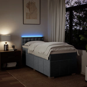 Κρεβάτι Boxspring με Στρώμα Ανοιχτό Γκρι 100x200 εκ. Υφασμάτινο - Pakobazaar