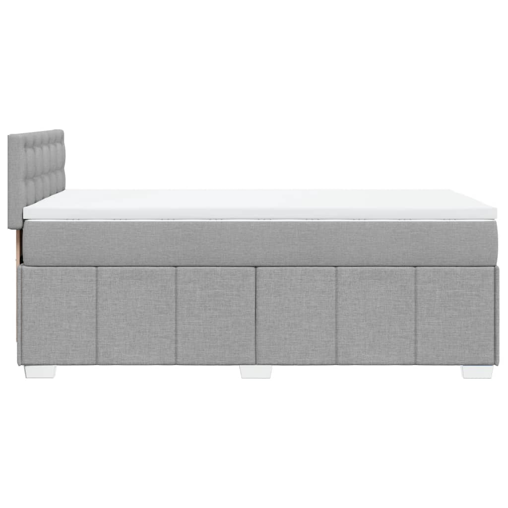 Κρεβάτι Boxspring με Στρώμα Ανοιχτό Γκρι 100x200 εκ. Υφασμάτινο - Pakobazaar