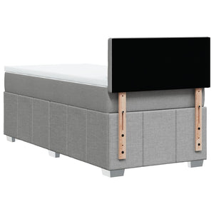 Κρεβάτι Boxspring με Στρώμα Ανοιχτό Γκρι 100x200 εκ. Υφασμάτινο - Pakobazaar