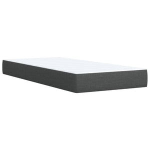 Κρεβάτι Boxspring με Στρώμα Σκούρο Γκρι 100x200 εκ. Υφασμάτινο - Pakobazaar