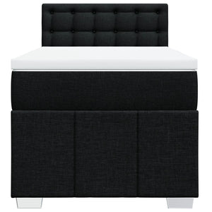 Κρεβάτι Boxspring με Στρώμα Μαύρο 100 x 200 εκ. Υφασμάτινο - Pakobazaar