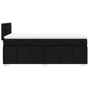 Κρεβάτι Boxspring με Στρώμα Μαύρο 100 x 200 εκ. Υφασμάτινο - Pakobazaar