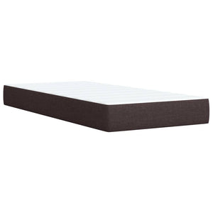 Κρεβάτι Boxspring με Στρώμα Σκούρο Καφέ 100x200 εκ. Υφασμάτινο - Pakobazaar