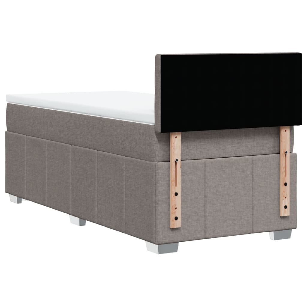 Κρεβάτι Boxspring με Στρώμα Taupe 100 x 200 εκ. Υφασμάτινο - Pakobazaar