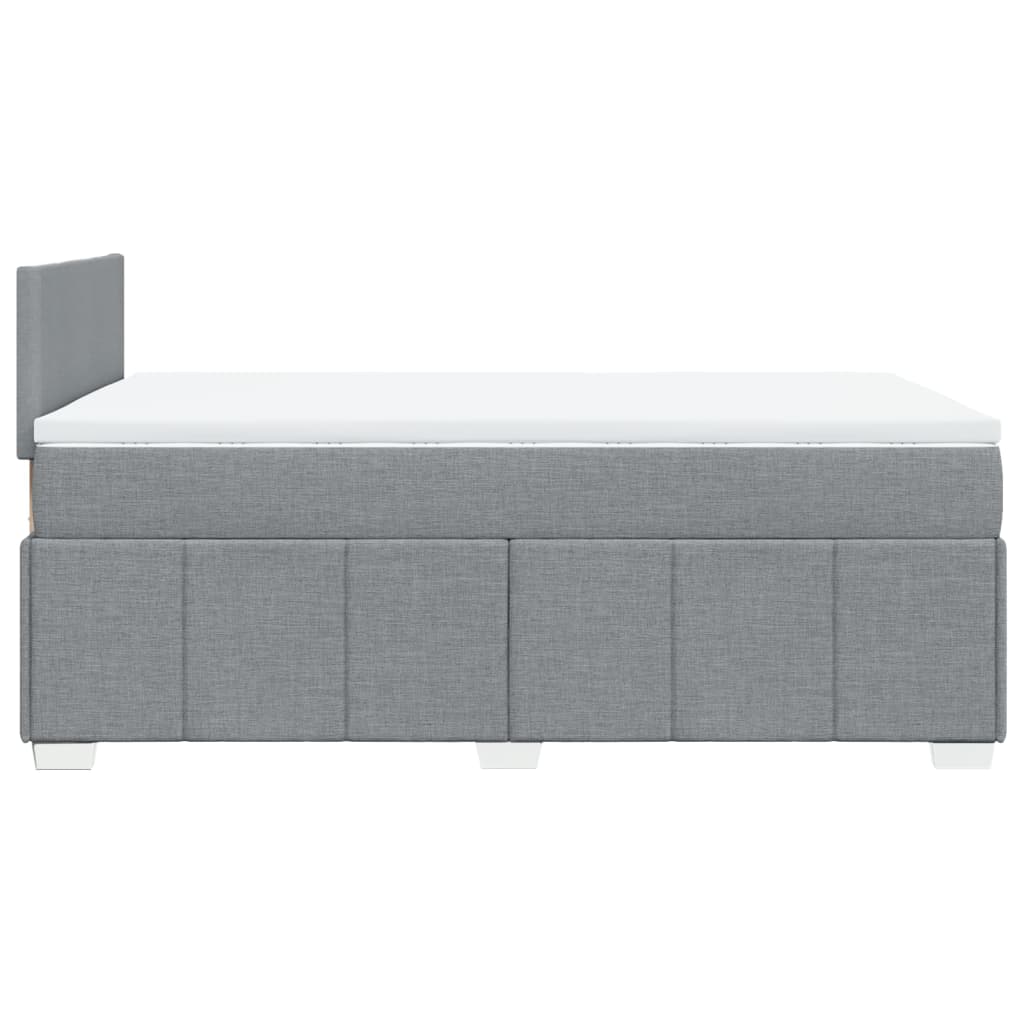 Κρεβάτι Boxspring με Στρώμα Ανοιχτό Γκρι 120x190 εκ. Υφασμάτινο - Pakobazaar