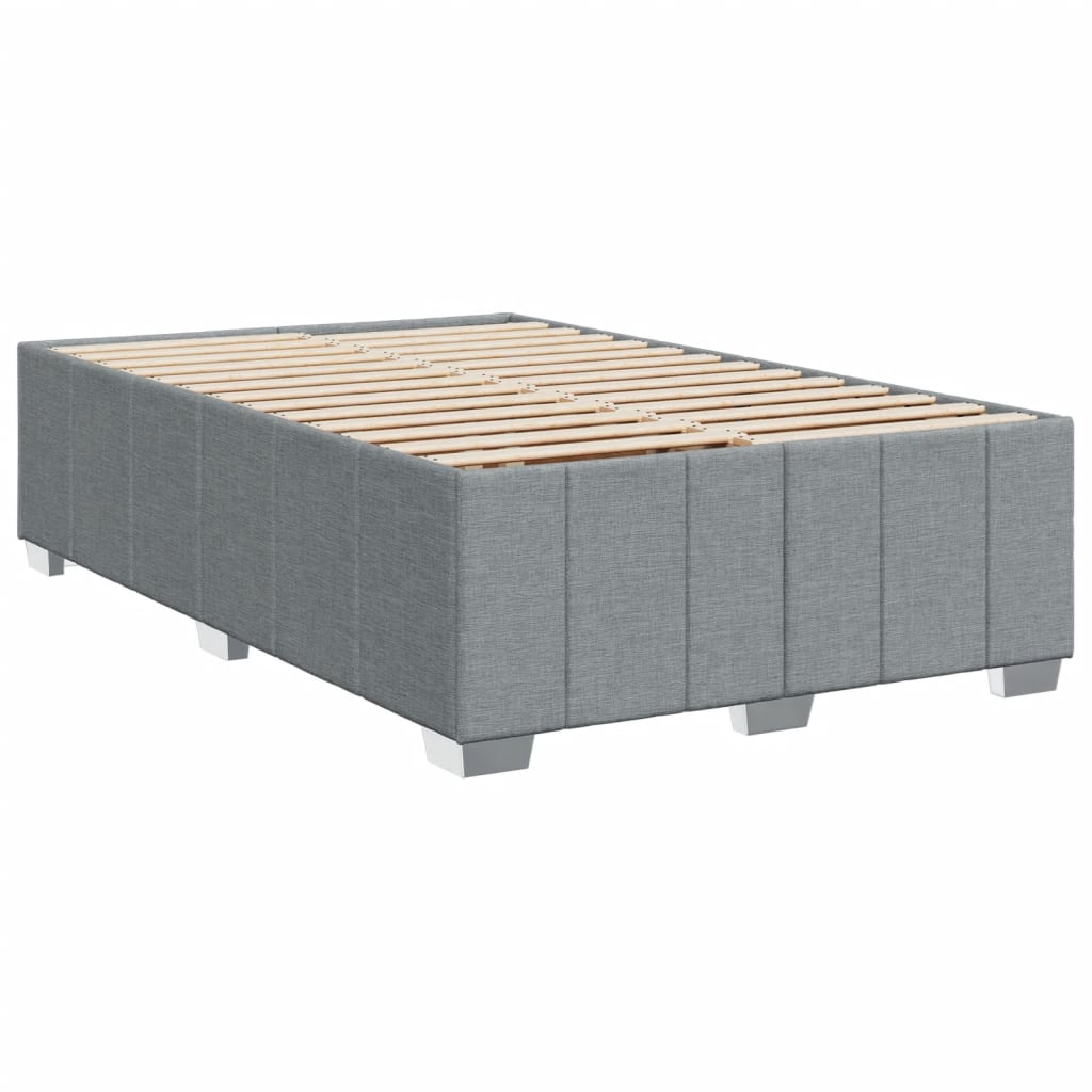 Κρεβάτι Boxspring με Στρώμα Ανοιχτό Γκρι 120x190 εκ. Υφασμάτινο - Pakobazaar